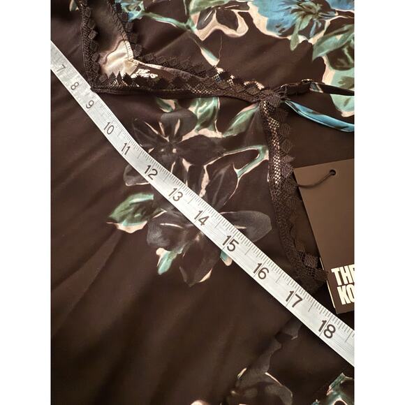 NWT The Kooples 90’s Slip Dress Black Blue Floral US "2" M Grunge ASO THE TALK - Picture 11 of 14